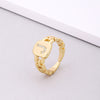 Fashion Letter Copper Inlay Zircon Rings 1 Piece