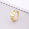 Fashion Letter Copper Inlay Zircon Rings 1 Piece