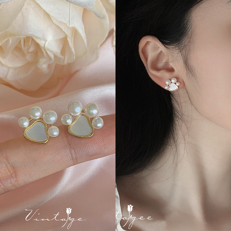 1 Pair Fashion Round Heart Shape Alloy Plating Inlay Artificial Gemstones Pearl Women's Ear Studs