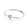 Simple Style C Shape Heart Shape Stainless Steel Hollow Out Bangle