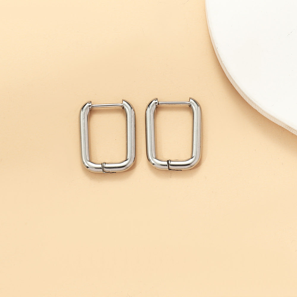 Simple Style Geometric Stainless Steel Earrings 1 Pair