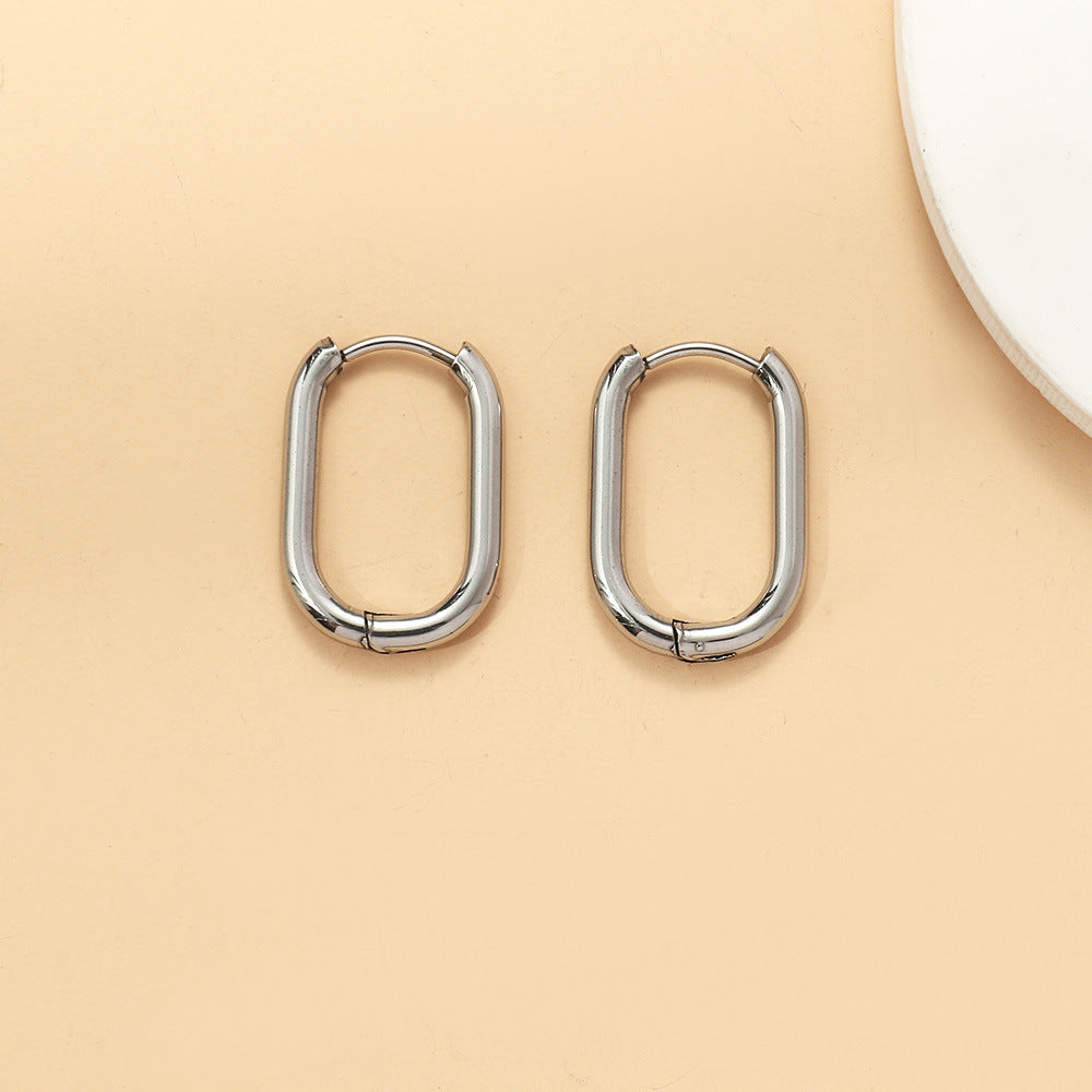 Simple Style Geometric Stainless Steel Earrings 1 Pair