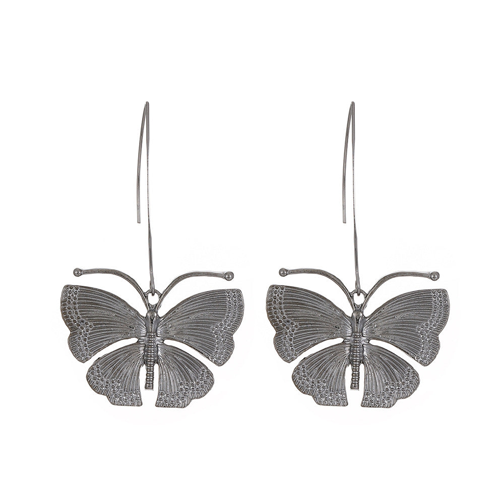 1 Pair Classic Style Butterfly Alloy Silver Plated Ear Hook