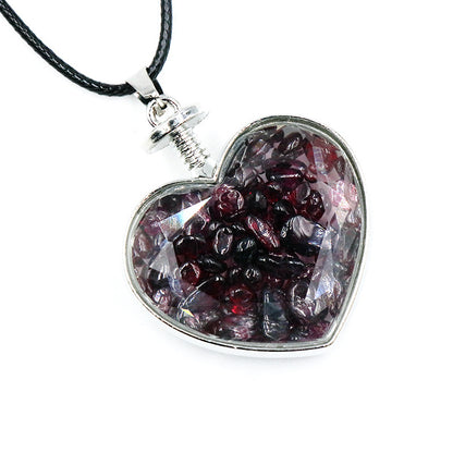 Sweet Heart Shape Natural Crystal Turquoise Obsidian Pendant Necklace 1 Piece