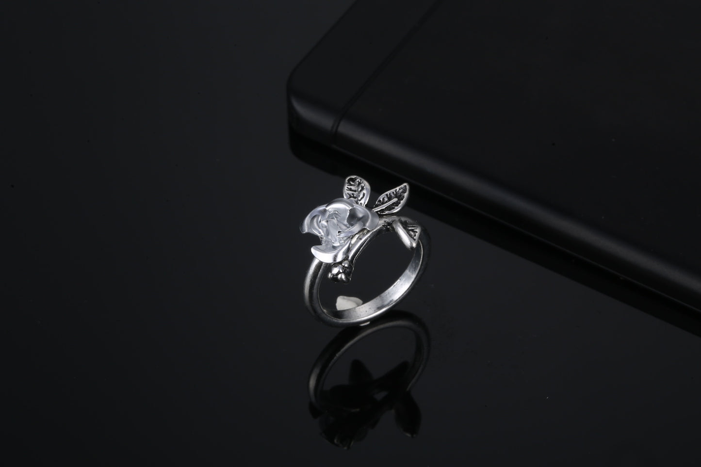 1 Piece Fashion Rose Flower Alloy Plating Women's Open Ring