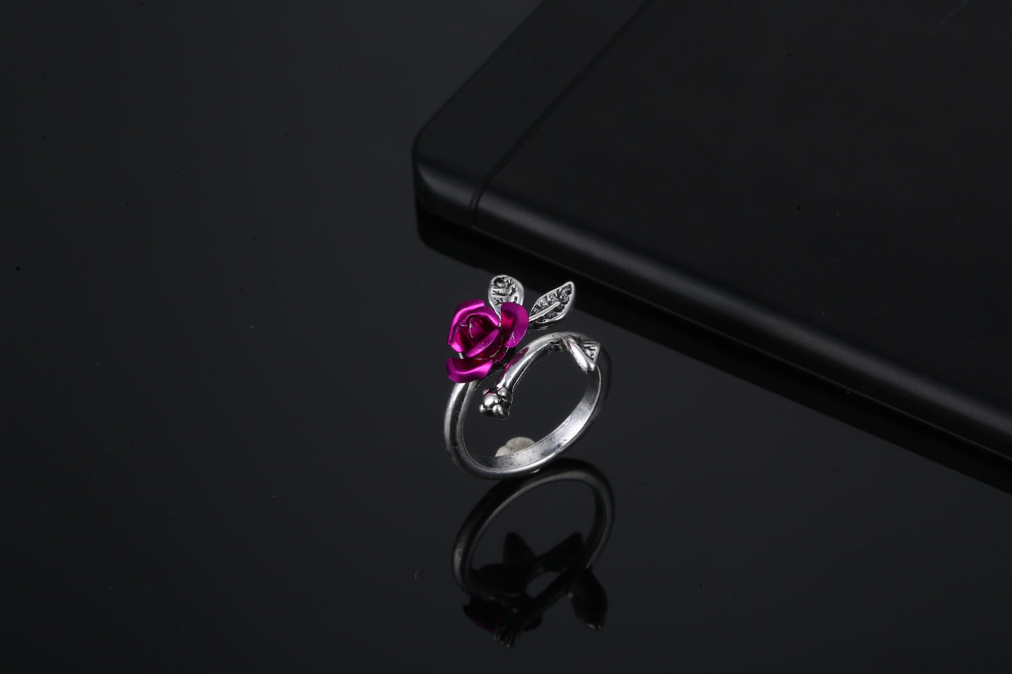 1 Piece Fashion Rose Flower Alloy Plating Women's Open Ring