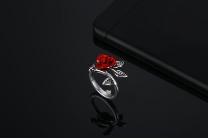 1 Piece Fashion Rose Flower Alloy Plating Women's Open Ring