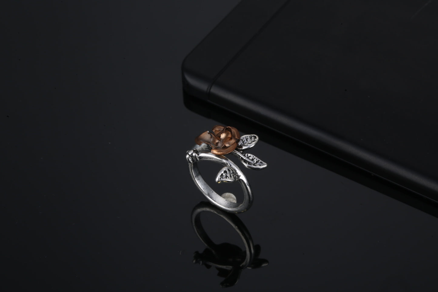 1 Piece Fashion Rose Flower Alloy Plating Women's Open Ring