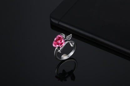 1 Piece Fashion Rose Flower Alloy Plating Women's Open Ring