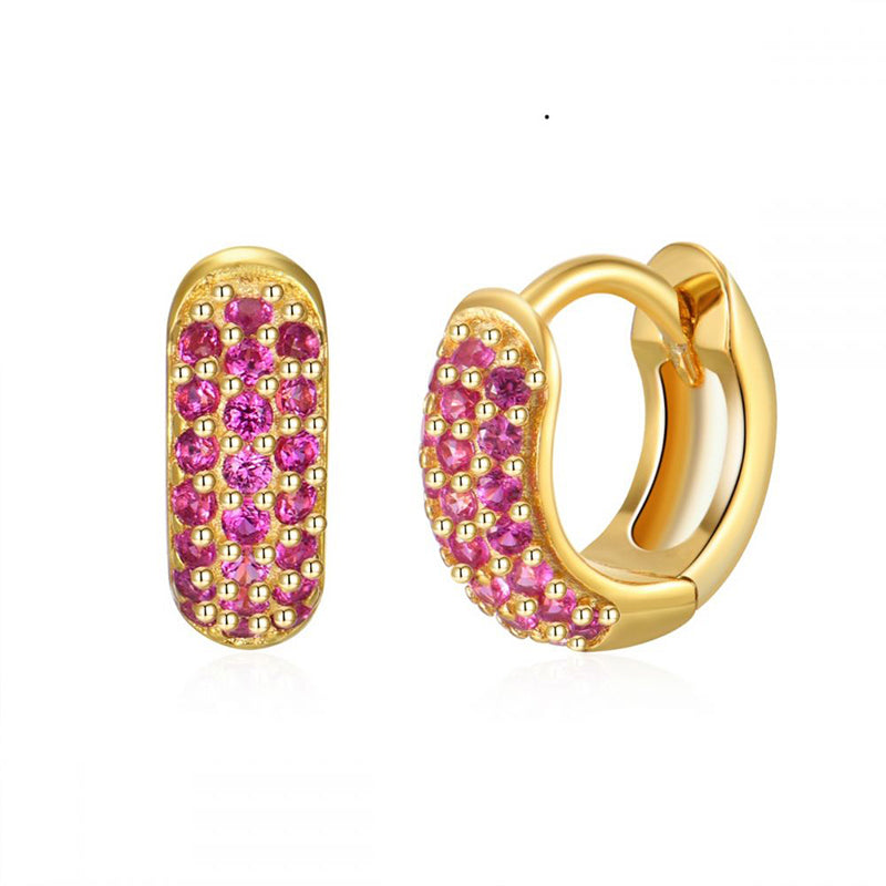 1 Pair Ig Style Round Plating Inlay Copper Zircon White Gold Plated Gold Plated Earrings