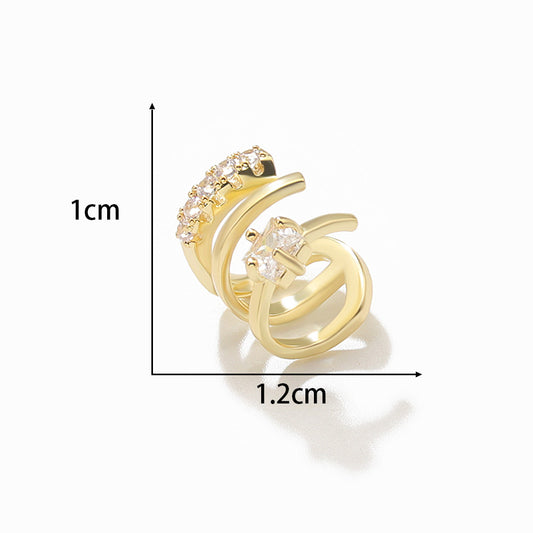 1 Piece Fashion C Shape Plating Inlay Copper Pearl Zircon Gold Plated Silver Plated Ear Clips