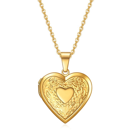 1 Piece Fashion Heart Shape Titanium Steel Pendant Necklace