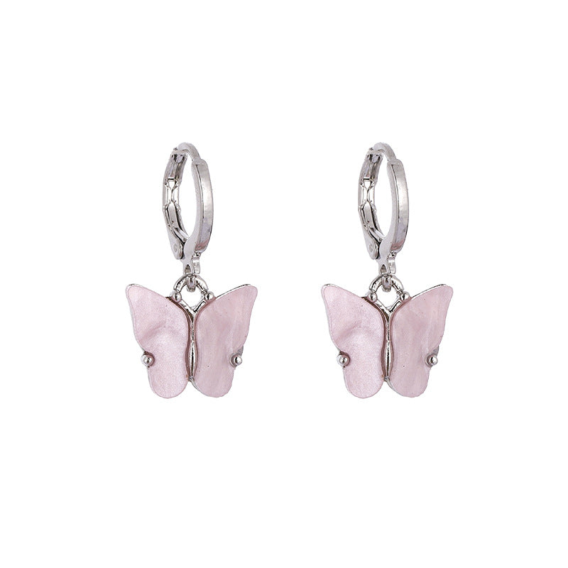 1 Pair Fashion Butterfly Acetic Acid Sheets Women's Drop Earrings