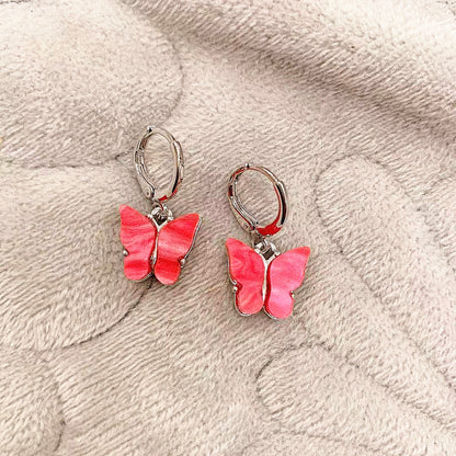 1 Pair Fashion Butterfly Acetic Acid Sheets Women's Drop Earrings