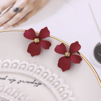 1 Pair Sweet Flower Enamel Alloy Ear Studs