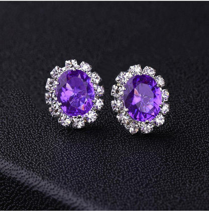 1 Pair Simple Style Flower Alloy Plating Rhinestones Women's Ear Studs