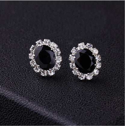 1 Pair Simple Style Flower Alloy Plating Rhinestones Women's Ear Studs