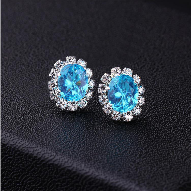 1 Pair Simple Style Flower Alloy Plating Rhinestones Women's Ear Studs