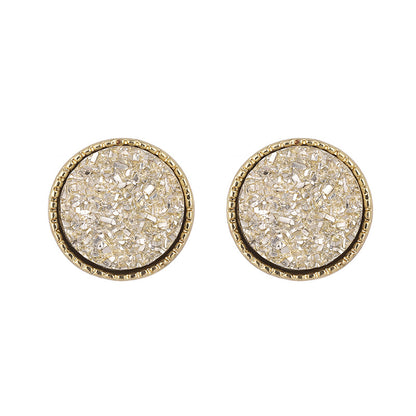 1 Pair Simple Style Round Plating Alloy Ear Studs