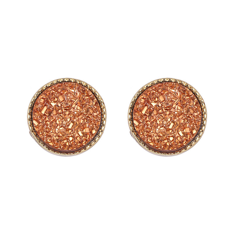 1 Pair Simple Style Round Plating Alloy Ear Studs