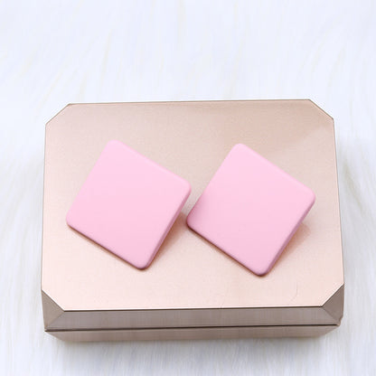 1 Pair Simple Style Geometric Arylic Stoving Varnish Women's Ear Studs