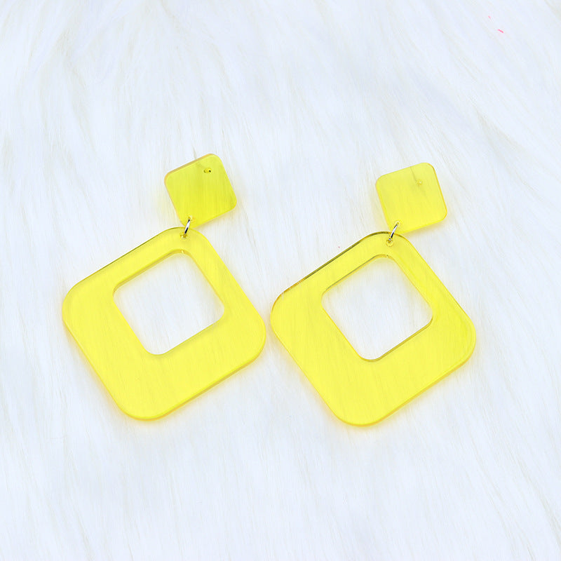 1 Pair Simple Style Geometric Arylic Stoving Varnish Women'S Drop Earrings