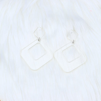 1 Pair Simple Style Geometric Arylic Stoving Varnish Women'S Drop Earrings