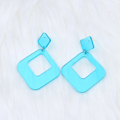 1 Pair Simple Style Geometric Arylic Stoving Varnish Women'S Drop Earrings