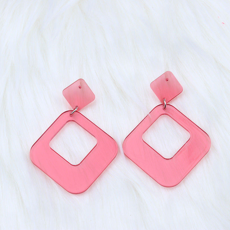 1 Pair Simple Style Geometric Arylic Stoving Varnish Women'S Drop Earrings