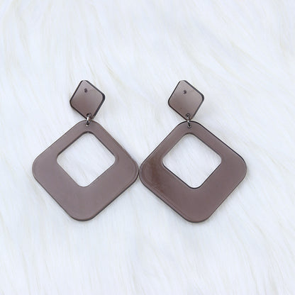 1 Pair Simple Style Geometric Arylic Stoving Varnish Women'S Drop Earrings