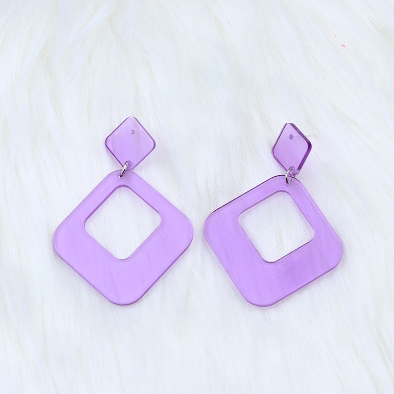 1 Pair Simple Style Geometric Arylic Stoving Varnish Women'S Drop Earrings