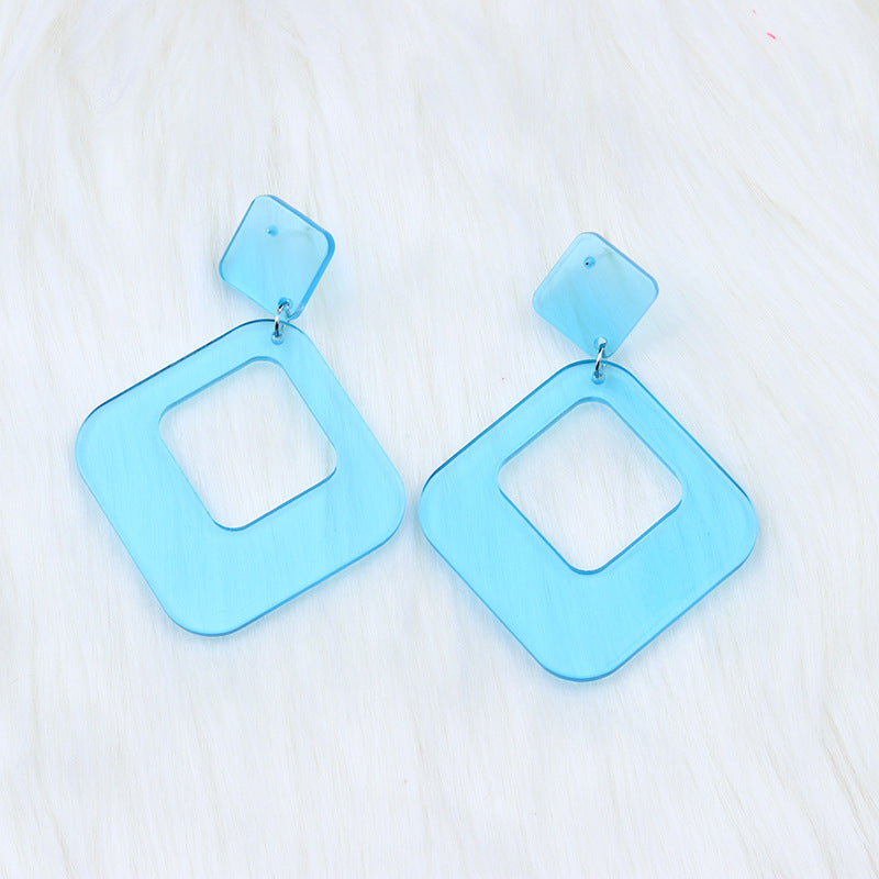 1 Pair Simple Style Geometric Arylic Stoving Varnish Women'S Drop Earrings