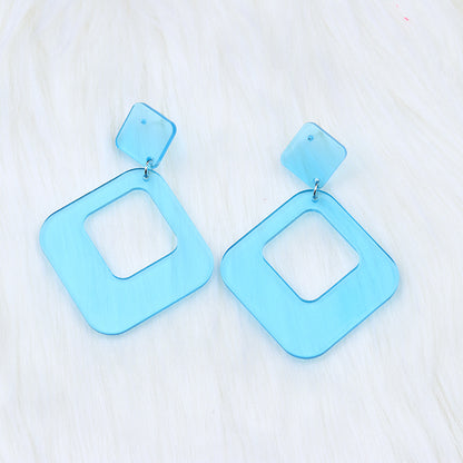 1 Pair Simple Style Geometric Arylic Stoving Varnish Women'S Drop Earrings