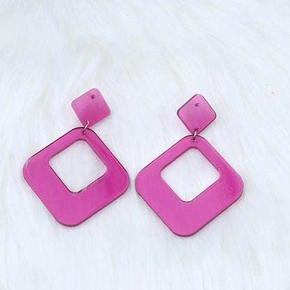 1 Pair Simple Style Geometric Arylic Stoving Varnish Women'S Drop Earrings