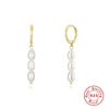 1 Pair Elegant Geometric Pearl Sterling Silver Drop Earrings