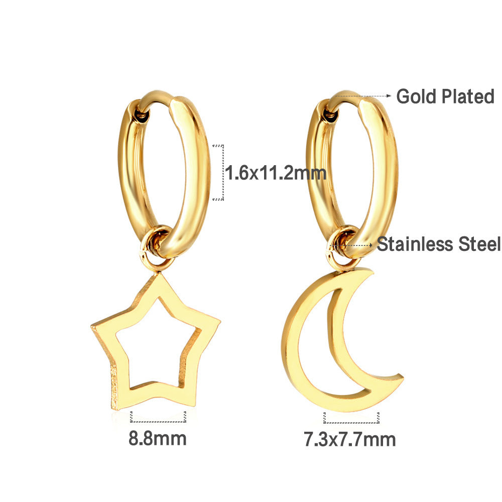 Fashion Star Stainless Steel Plating Earrings 1 Pair