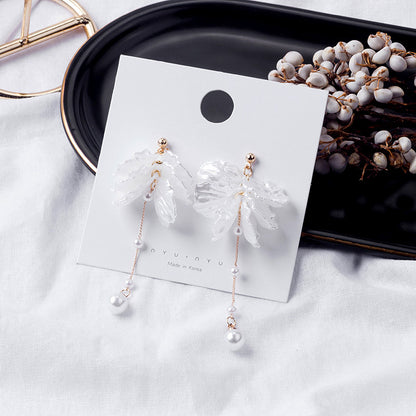 1 Pair Fashion Flower Alloy Plating Artificial Pearls Women's Drop Earrings