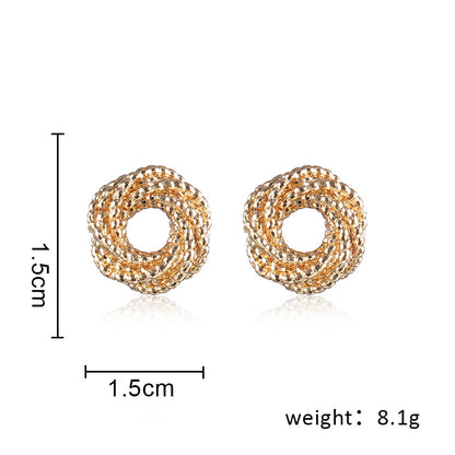 1 Pair Simple Style Commute Solid Color Lines Plating Metal White Gold Plated Gold Plated Ear Studs