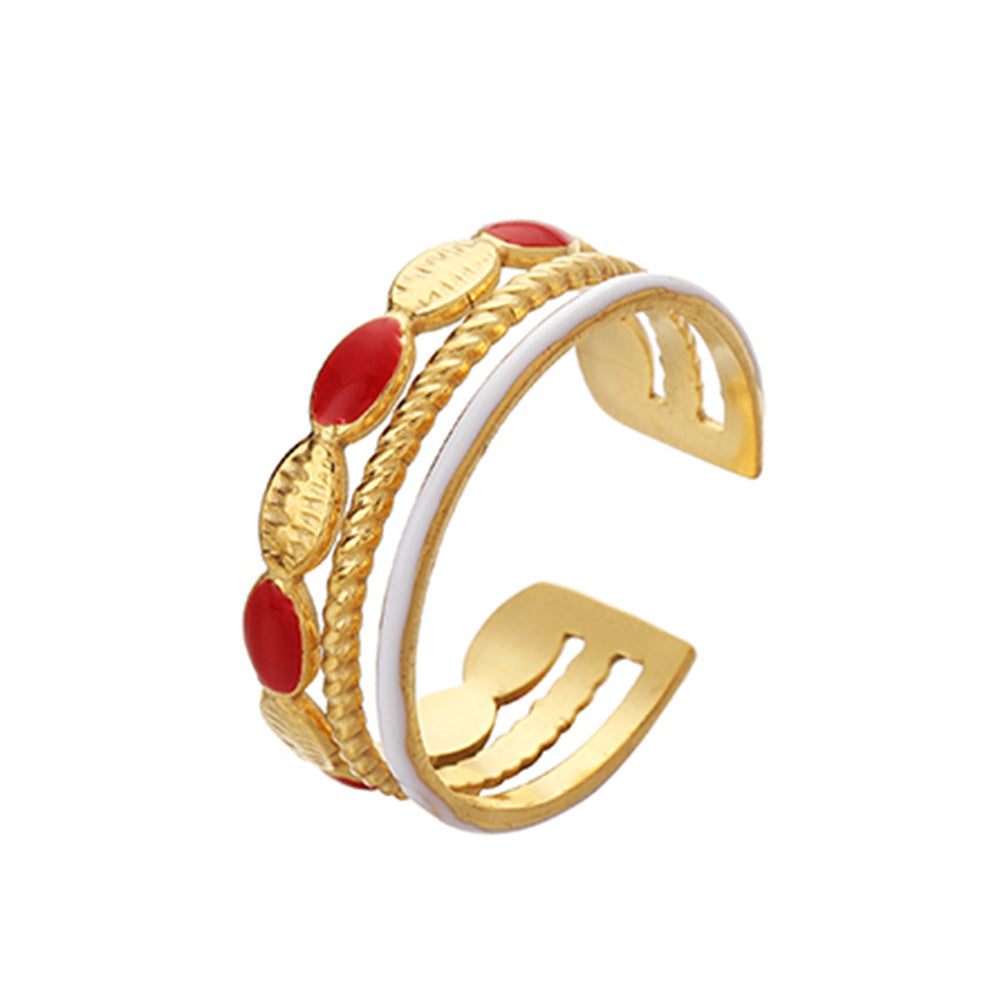 Fashion Geometric Stainless Steel Plating Open Ring