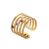 Fashion Geometric Stainless Steel Plating Open Ring