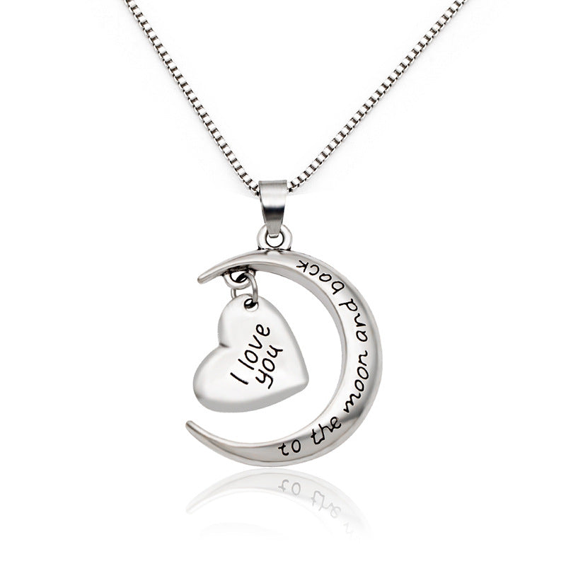 1 Piece Mama Simple Style Letter Moon Heart Shape Alloy Plating Mother's Day Women's Pendant Necklace