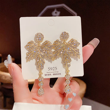 1 Pair Fashion Bow Knot Alloy Copper Inlay Rhinestones Women's Drop Earrings