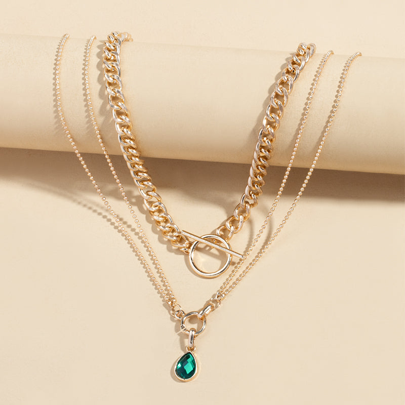 1 Piece Retro Water Droplets Flower Snake Imitation Pearl Alloy Inlay Rhinestones Women's Necklace