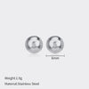 1 Pair Simple Style Ball Solid Color Plating Stainless Steel Ear Studs