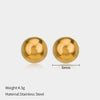 1 Pair Simple Style Ball Solid Color Plating Stainless Steel Ear Studs