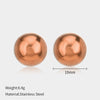 1 Pair Simple Style Ball Solid Color Plating Stainless Steel Ear Studs