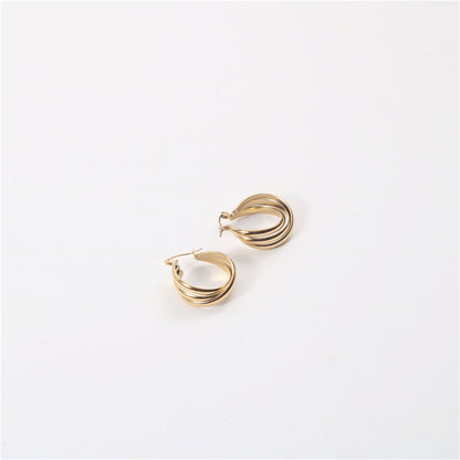Fashion Solid Color Titanium Steel Plating Earrings 1 Pair