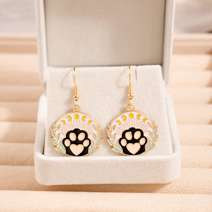 1 Pair Cartoon Style Cat Alloy Plating Women's Earrings