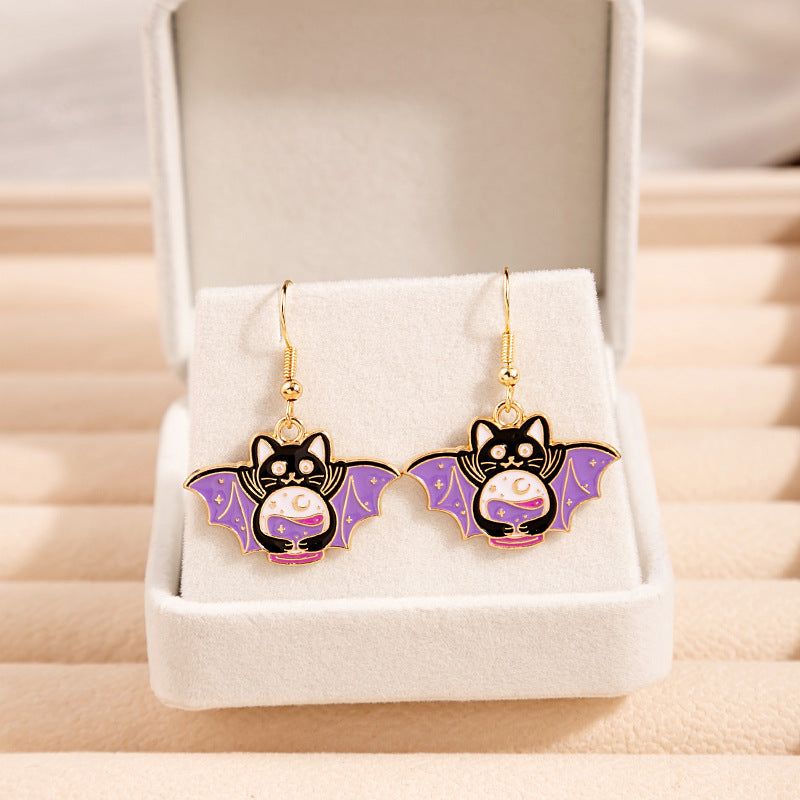 1 Pair Cartoon Style Cat Alloy Plating Women's Earrings