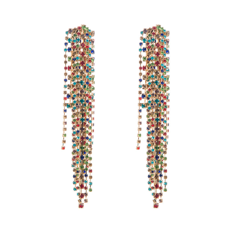 1 Pair Luxurious Fashion Classic Style Tassel Alloy Tassel Inlay Rhinestones Gold Plated Silver Plated Women's Drop Earrings